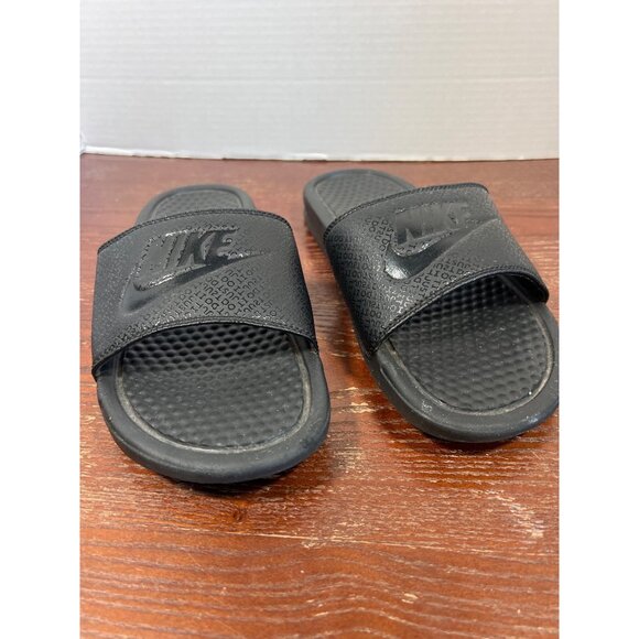 Nike Black Benassi Slides Sandals Size 7 Mens Slip-On Comfort Casual Footwear - Picture 1 of 6